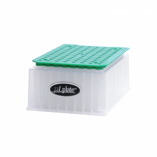 Wheaton® MicroLiter Plate Sampling System 96-Well Plates with Mats & Glass Inserts Installed, PTFE / Silicone Septa, Green Mat, Round, 500ul