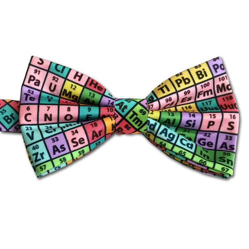 Periodic Table Bow Tie, Rainbow Microfiber