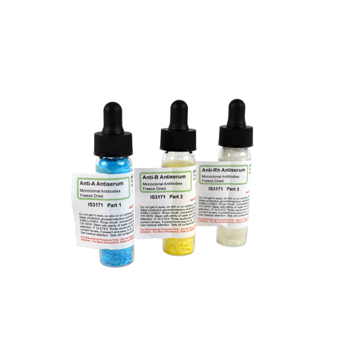 Student Activity Kit, Blood Typing, Anti-Sera: Anti-A Anti B Anti Rh Freeze Dried