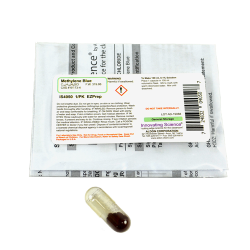 Student Activity Kit, EZ-Prep, Methylene Blue Capsule Makes 0.1% Solution 100ml Student Activity Kit, EZ-Prep, Methylene Blue Capsule Makes 0.1% Solution 100ml
