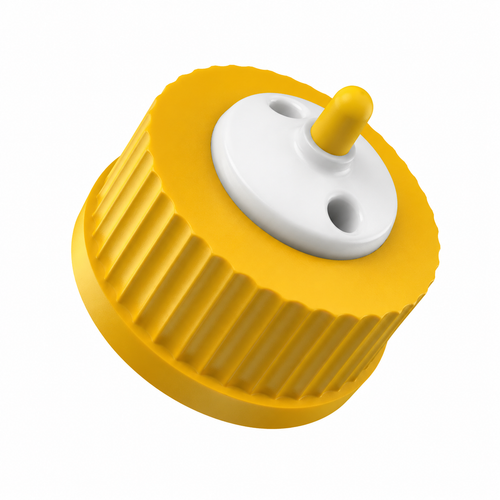 Port Cap with (2) holes for 1/4-28 standard adapters and vent filter