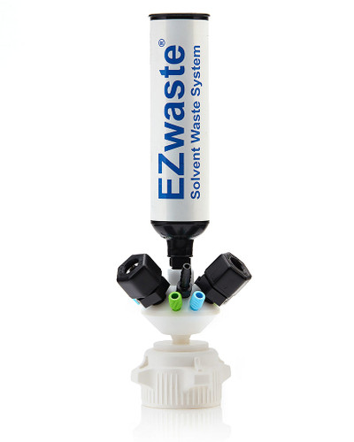 HPLC VersaCap® 53mm Solvent Waste Cap Assembly with Exhaust Filter, (6) Ports for Tubing OD: 1/8" and 1/16", each