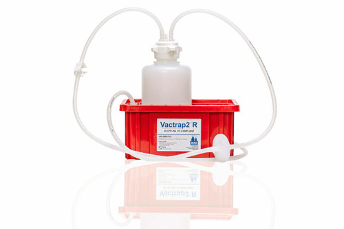 Vactrap2® Vacuum Trap Kit, Shatterproof, Round, 2 Liter Bottle, Polypropylene, RED BIN, 1/4" ID TUBING