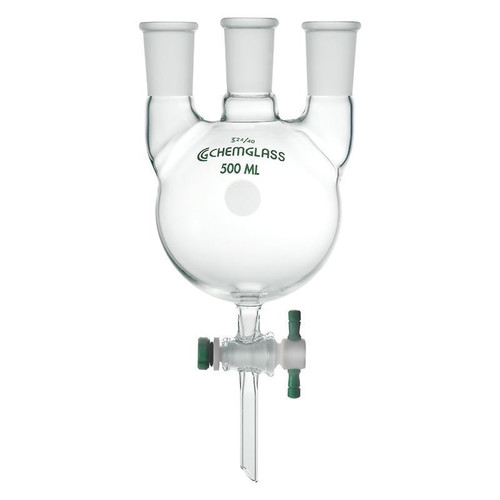 Round Bottom Flask, 5000mL Heavy Wall 3-Neck with 4mm Stopcock Drain