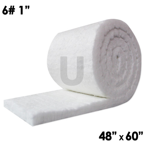 UniTherm Ceramic Fiber Blanket, 1" x 48" x 60", 6lb