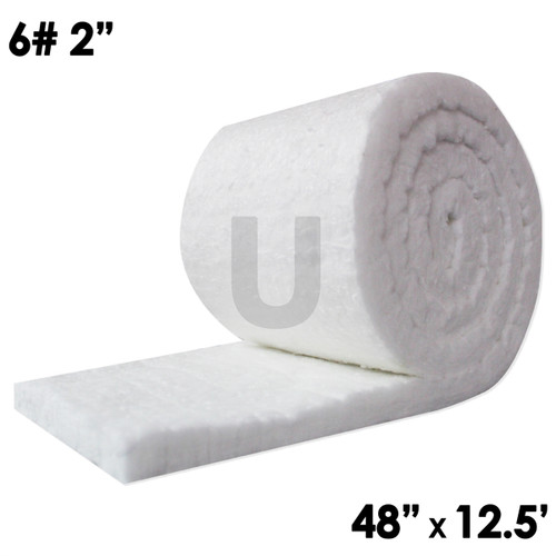 UniTherm Ceramic Fiber Blanket, 2" x 48" x 12.5', 6lb
