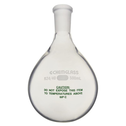 Glass Single Neck Evaporation Flask 24/40 OJ, Plastic Coated, 2000mL