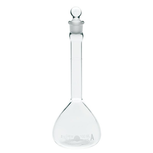 200mL Volumetric Flask, Class A, #16 Outer Stopper Neck, Glass Stopper
