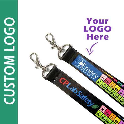 Tradeshow Lanyards, Periodic Table of Elements, Custom Logo, Bulk Science Promotional Item (CPLS-Custom-Lanyard) 