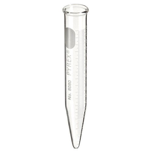 Centrifuge Conical Beaded Rim, Graduated Pyrex® Tubes, Borosilicate Glass, case/12