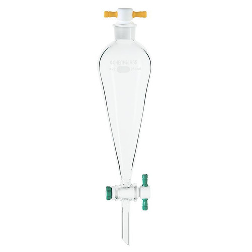 Separatory Funnel, 4000mL, Squibb, 10mm PTFE Stopcock, #38 PTFE Stopper
