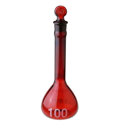 20 ml Volumetric Flask, Heavy Duty Red Class A Low Actinic