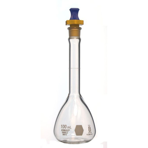 Kimble Class B Volumetric Flasks with HDPE Stoppers, 100ml, Case/12