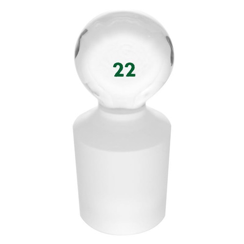 Glass Stopper, #13, Pennyhead, Flask Length, Solid