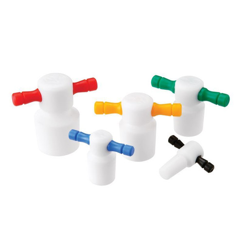 Glass Stopper, #16 PTFE Stopper, Blue Handle
