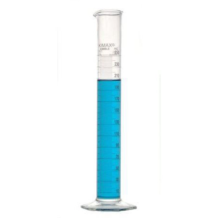 Kimble Educational Grade Cylinders with White Metric Scale, 250ml, Case/18