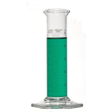 Kimble Class B Cylinders with Single Metric Scale, Low Form, 50ml, Case/12