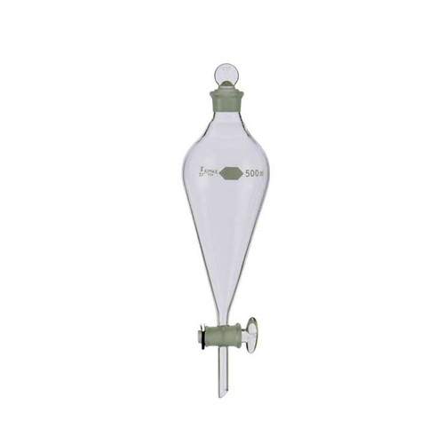 Kimble Squibb Separatory Funnel with Glass Stopcock, 1000ml, Case/2