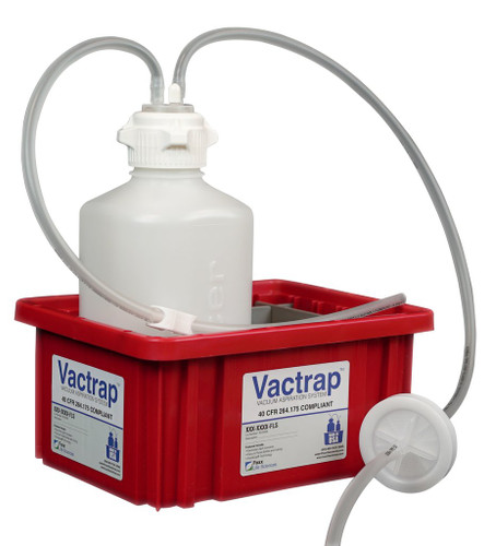 Vactrap Polypropylene 2L Red Bin 1/4" ID Tubing

