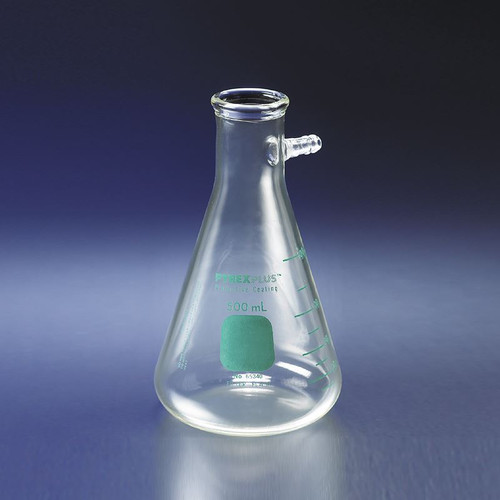 Plastic Coated Erlenmeyer Filtering Flask, 1000mL, Pyrex®, case/6