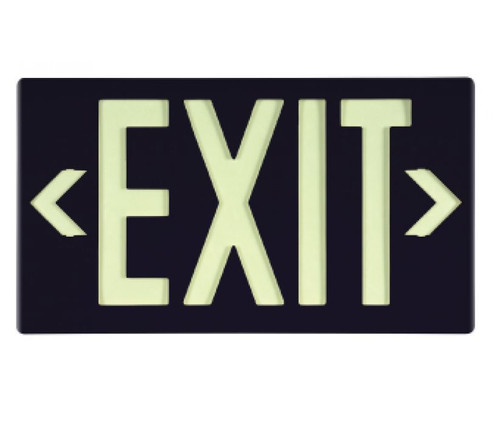 Message & Graphic Exit Sign in Glow (Yellow) on Black Color with Bracket
