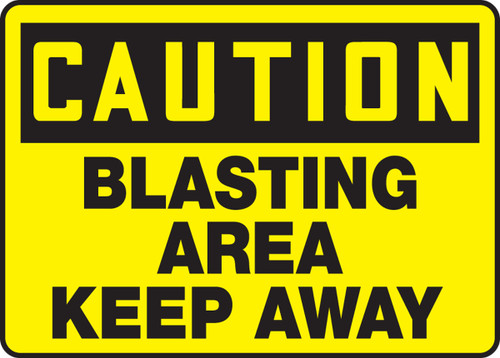 OSHA CAUTION Sign: Blasting Area-Keep Away, 10 x 14", Each