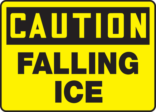 OSHA Safety Sign - CAUTION: Falling Ice, 10" x 14", Pack/10