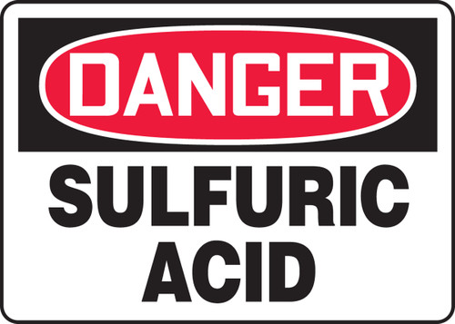 OSHA Safety Sign - DANGER: Sulfuric Acid, 10" x 14", Pack/10