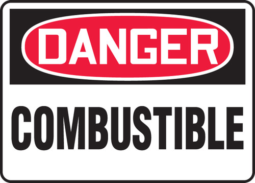 OSHA Safety Sign - DANGER: Combustible, 10" x 14", Pack/10 OSHA Safety Sign - DANGER: Combustible, 10" x 14", Pack/10