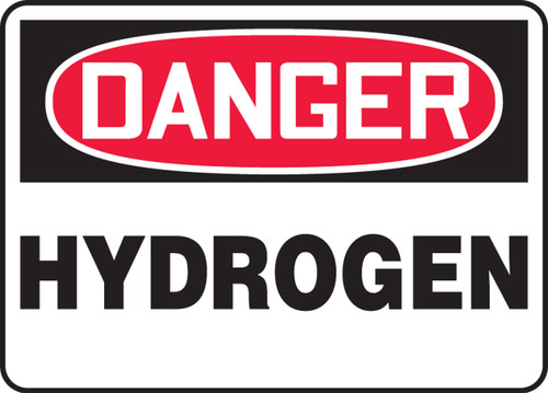 OSHA Safety Sign - DANGER: Hydrogen, 10" x 14", Pack/10