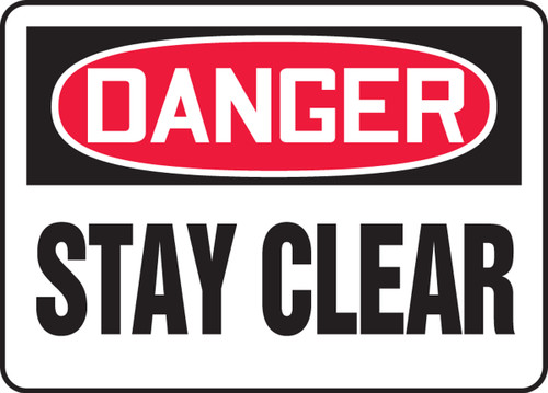 OSHA Safety Sign - DANGER: Stay Clear, 10" x 14", Pack/10