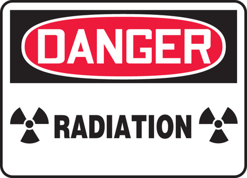 OSHA Safety Sign - DANGER: Radiation, 10" x 14", Pack/10