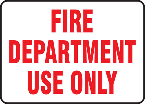 FDC Reflective Sign: Fire Department Use Only, 10" x 14", Pack/10