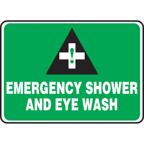 Safety Sign-Emergency Shower And Eye Wash Location Notification Signage