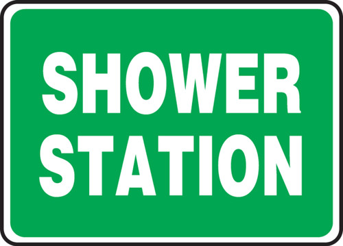 Safety Sign: Shower Station, 10" x 14", Pack/10