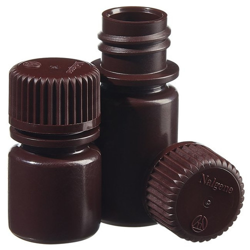 Nalgene® 362004-9025 HDPE Diagnostic Bottles without Closure, Opaque Amber, 1/4 Oz/8 ml, case/2000