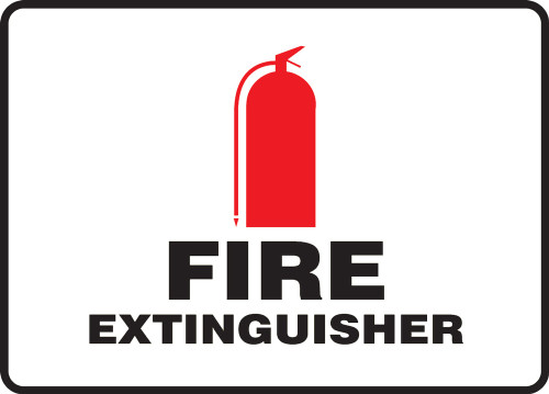 Glow-In-The-Dark Safety Sign: Fire Extinguisher, 10" x 14", Pack/10