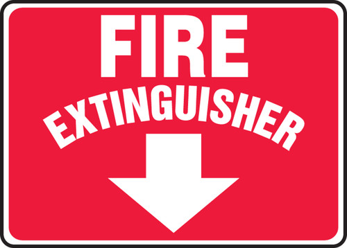 Safety Sign: Fire Extinguisher, 10" x 14", Pack/10
