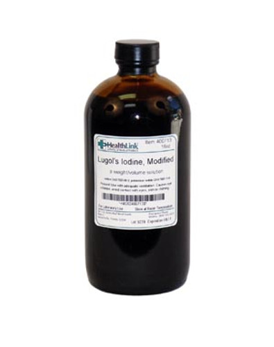 Stains and Reagents, Lugol's Iodine, Modified, 2.1%, 16 oz