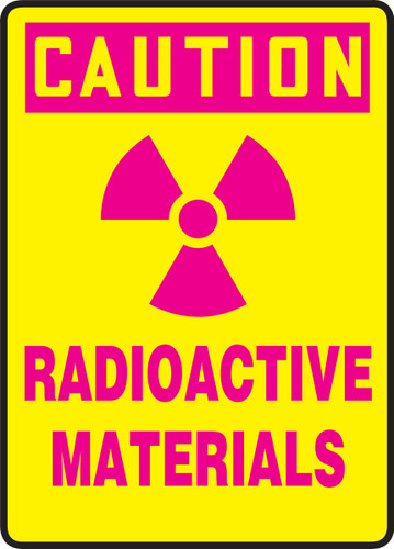 OSHA Safety Sign - CAUTION: Radioactive Materials, 14" x 10", Pack/10