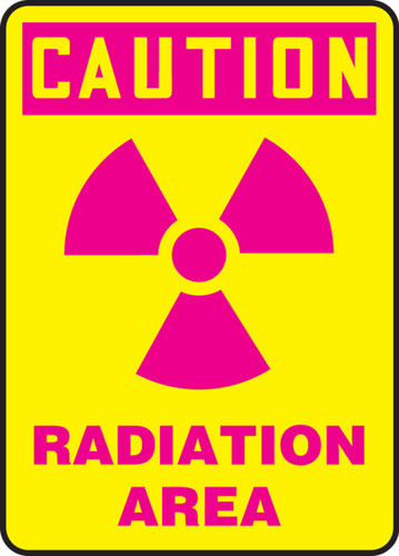 OSHA Safety Sign - CAUTION: Radiation Area, 14" x 10", Pack/10