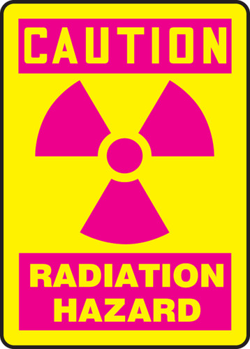 OSHA Safety Sign - CAUTION: Radiation Hazard, 14" x 10", Pack/10