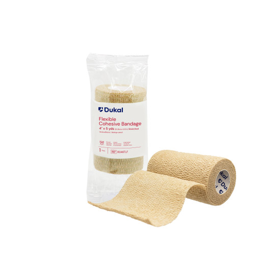 Cohesive Bandages, 4" x 5 yards, Latex-Free, Nonsterile, Tan, case/18