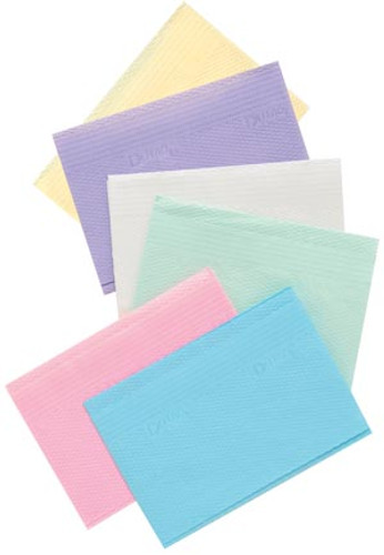 Mydent Defend+Plus Patient Towels, Towel, 2-ply Paper, Poly, 18" x 13", Blue, case/500