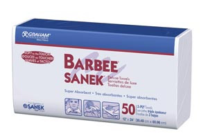 Medical Disposable Towels, Barbee Sanek® Towel, White, 12" x 24", Deluxe 3-Ply 500 per case