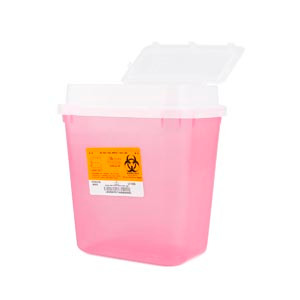 Stackable Sharps-Container System, Sharps Container, 2 Gallon Translucent Red, Tortuous Path Lid, 10"W x 7"D x 11 1/4"H,10 per case
