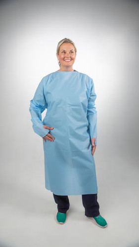 Tidi Protective Gown, Protective Gown, 80" x 45", Over-the-Head, Poly, AAMI Level 2, 75 per case