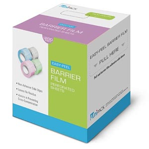 Unipack Barrier Products, Barrier Film, 4" x 6", Green, 1200 sheets/roll, 1 roll, 8 boxes per case