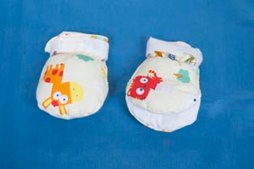 Protective Mitts, Pediatric, Double Padded, Flap To View Fingers, Latex-Free, Infant