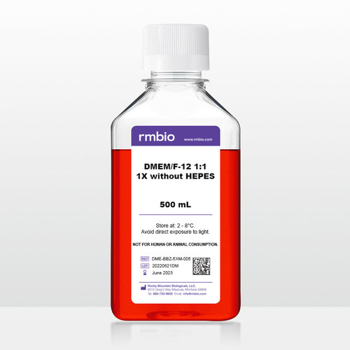 DMEM-005: DMEM/F-12 Ham 1:1 Mixture 1X, with L-glutamine, without HEPES, 6 x 500 mL